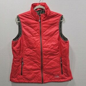 LL‎ Bean Misses XL Pink Primaloft Quilted Full Zip Lightweight Vest Outdoor